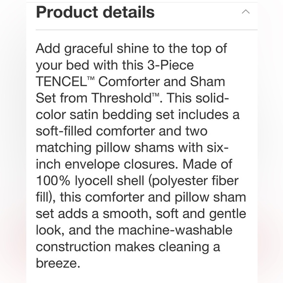 THRESHOLD NWT tencel comforter & sham set -copper -full/queen - Picture 7 of 9